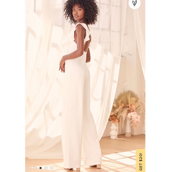 Lulus White Ruffle Jumpsuit - Picture 4 of 6